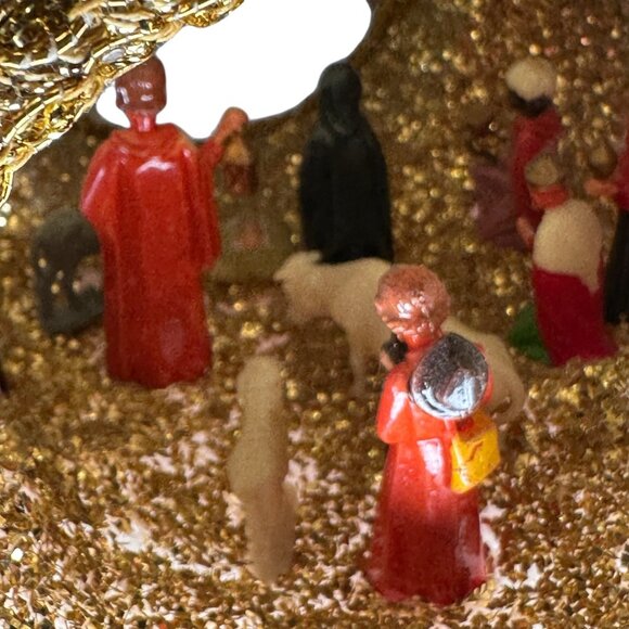 VTG MCM 1950s Diorama Nativity Christmas Styrofoam Ball 3D Jumbo Decor - Picture 9 of 16